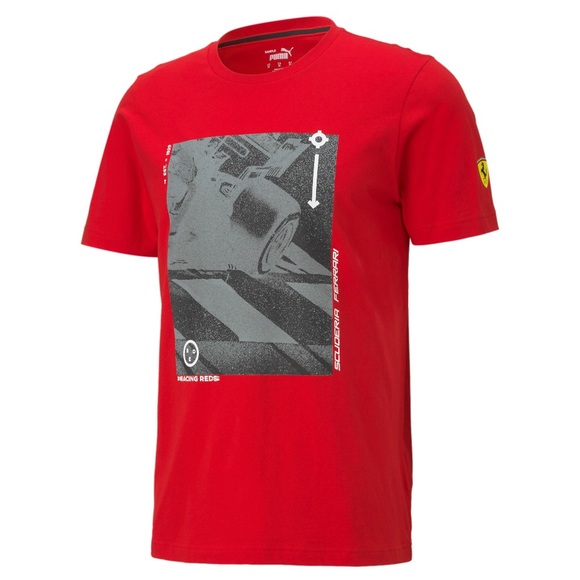 Puma Ferrari Mens Red Race Graphic Tee Shirt Size Medium NWT - Picture 1 of 2
